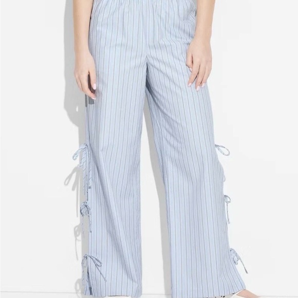 wild fable Other - Wild Fable Light Blue Striped Pants with Side Ties Medium